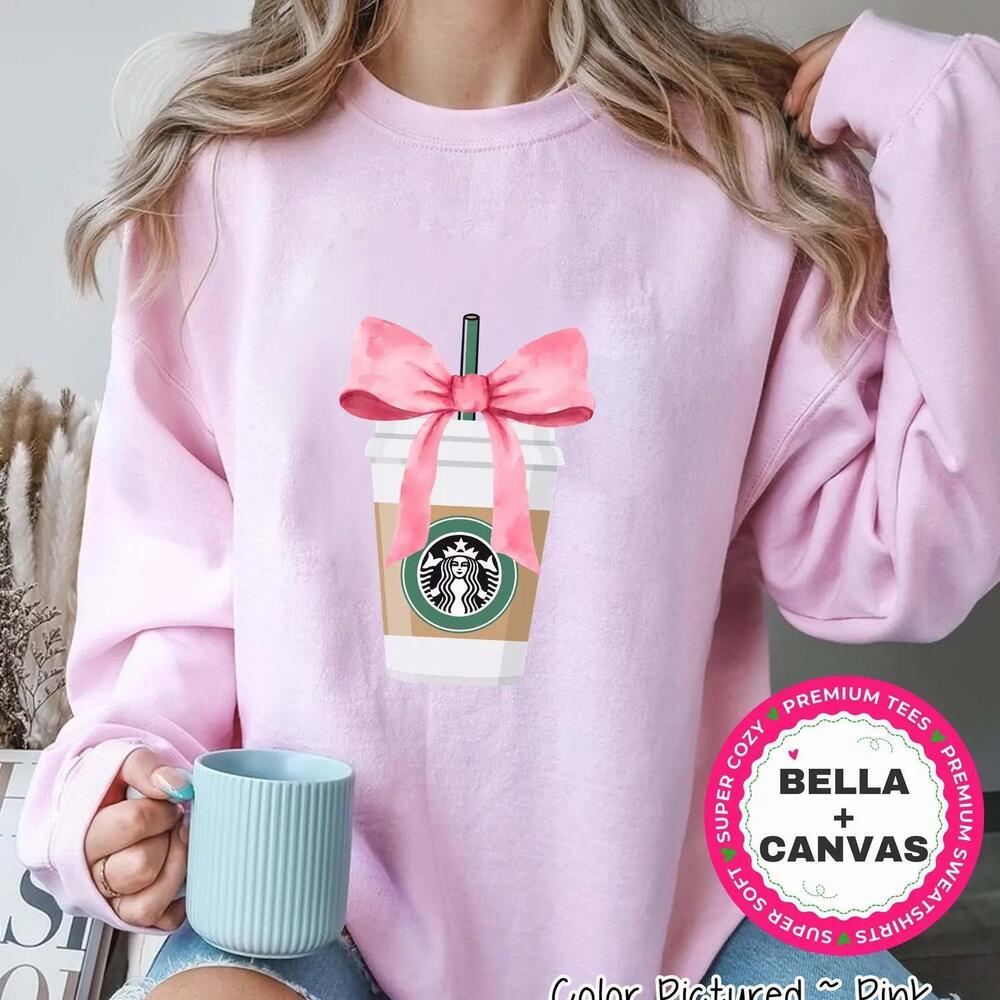 Fancy Coffee Girly sweatshirt, Coquette Bow Fancy Coffee Shirt,Mother Day Shirt